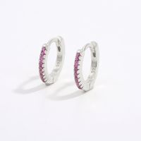 1 Pair Romantic Shiny Round Plating Inlay Sterling Silver Zircon 14K Gold Plated White Gold Plated Earrings main image 6