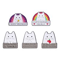 Cartoon Style Cute Cowboy Style Letter Rainbow Cat Alloy Stamping Stoving Varnish Plating Unisex Brooches main image 9
