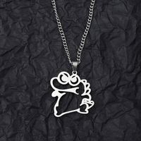 201 Stainless Steel Hip-Hop Hollow Out Dinosaur Pendant Necklace main image 1