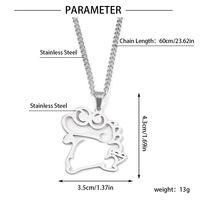 201 Stainless Steel Hip-Hop Hollow Out Dinosaur Pendant Necklace main image 2