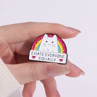 Cartoon Style Cute Cowboy Style Letter Rainbow Cat Alloy Stamping Stoving Varnish Plating Unisex Brooches main image 3