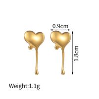 1 Pair Cute Simple Style Heart Shape 304 Stainless Steel 18K Gold Plated Ear Studs main image 2