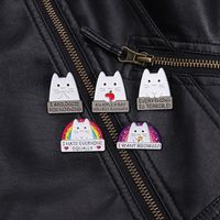 Cartoon Style Cute Cowboy Style Letter Rainbow Cat Alloy Stamping Stoving Varnish Plating Unisex Brooches main image 4