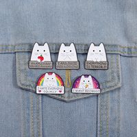 Cartoon Style Cute Cowboy Style Letter Rainbow Cat Alloy Stamping Stoving Varnish Plating Unisex Brooches main image 8