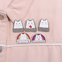 Cartoon Style Cute Cowboy Style Letter Rainbow Cat Alloy Stamping Stoving Varnish Plating Unisex Brooches main image 6