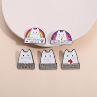 Cartoon Style Cute Cowboy Style Letter Rainbow Cat Alloy Stamping Stoving Varnish Plating Unisex Brooches main image 1