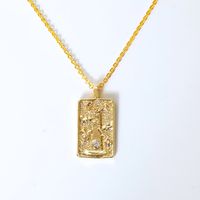 Copper 14K Gold Plated 18K Gold Plated IG Style Baroque Style Modern Style Inlay Card Zircon Pendant Necklace main image 7