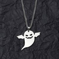 201 Stainless Steel Hip-Hop Wings Ghost Pendant Necklace main image 5