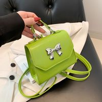 Women's Medium Pu Leather Solid Color Bow Knot Vintage Style Preppy Style Flip Cover Crossbody Bag Fashion Backpack main image 6