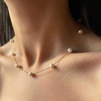 Wholesale Jewelry Casual Classic Style Solid Color Alloy Glass 18K Gold Plated Plating Inlay Necklace sku image 1