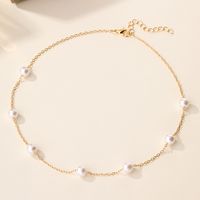 Wholesale Jewelry Casual Classic Style Solid Color Alloy Glass 18K Gold Plated Plating Inlay Necklace main image 5