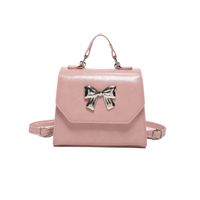 Women's Medium Pu Leather Solid Color Bow Knot Vintage Style Preppy Style Flip Cover Crossbody Bag Fashion Backpack sku image 2