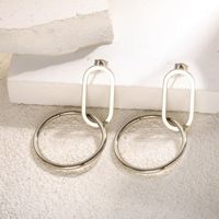 1 Pair Simple Style Commute Circle Plating 304 Stainless Steel Gold Plated Drop Earrings main image 1