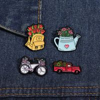 Cartoon Style Cute Cowboy Style Motorcycle Cup Flower Alloy Stoving Varnish Plating Unisex Brooches main image 7