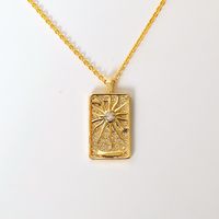 Copper 14K Gold Plated 18K Gold Plated IG Style Baroque Style Modern Style Inlay Card Zircon Pendant Necklace sku image 5