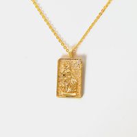 Copper 14K Gold Plated 18K Gold Plated IG Style Baroque Style Modern Style Inlay Card Zircon Pendant Necklace main image 4
