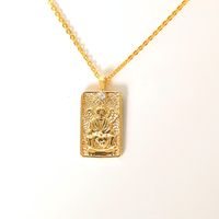 Copper 14K Gold Plated 18K Gold Plated IG Style Baroque Style Modern Style Inlay Card Zircon Pendant Necklace main image 5