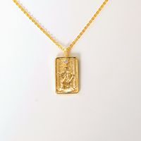 Copper 14K Gold Plated 18K Gold Plated IG Style Baroque Style Modern Style Inlay Card Zircon Pendant Necklace sku image 11