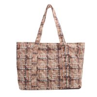 Women's Vintage Style Classic Style Color Block Plaid Cloth Shopping Bags sku image 1