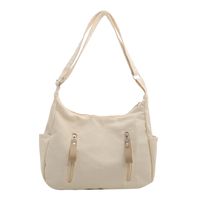 Women's Basic Classic Style Solid Color Canvas Shopping Bags sku image 2