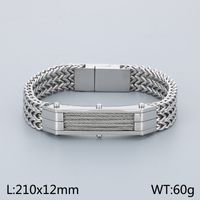 Hip Hop Einfarbig Edelstahl 304 18 Karat Vergoldet Männer Armbänder sku image 1