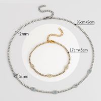 304 Stainless Steel 18K Gold Plated Simple Style Shiny Inlay Eye Zircon Bracelets Necklace main image 2