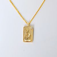 Copper 14K Gold Plated 18K Gold Plated IG Style Baroque Style Modern Style Inlay Card Zircon Pendant Necklace sku image 7