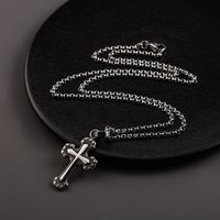 Casual Hip-Hop Cool Style Cross 304 Stainless Steel Polishing Enamel Three-dimensional Unisex Pendant Necklace Necklace main image 6