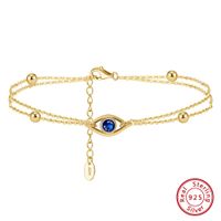 Sterling Silver Gold Plated Simple Style Classic Style Plating Solid Color Bracelets sku image 1