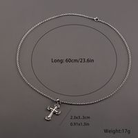 Casual Hip-Hop Cool Style Cross 304 Stainless Steel Polishing Enamel Three-dimensional Unisex Pendant Necklace Necklace sku image 1