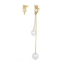 1 Pair Simple Style Classic Style Solid Color Inlay Freshwater Pearl Sterling Silver Freshwater Pearl Drop Earrings sku image 4