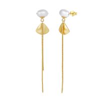 1 Pair Simple Style Classic Style Solid Color Inlay Freshwater Pearl Sterling Silver Freshwater Pearl Drop Earrings sku image 7