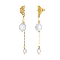 1 Pair Simple Style Classic Style Solid Color Inlay Freshwater Pearl Sterling Silver Freshwater Pearl Drop Earrings sku image 9