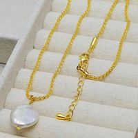 Vintage Style Solid Color Freshwater Pearl Sterling Silver Pearl Pendant Necklace In Bulk sku image 1