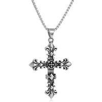 Titanium Steel Retro Plating Cross Necklace sku image 4