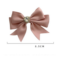 Women's Sweet Simple Style Heart Shape Bow Knot Alloy Cloth Inlay Rhinestones Hair Clip main image 2