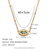 304 Stainless Steel 18K Gold Plated Vintage Style Simple Style Classic Style Plating Hollow Out Inlay Devil's Eye Turquoise Necklace main image 2