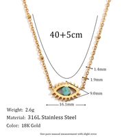 Acier Inoxydable 304 Plaqué Or 18K Style Vintage Style Simple Style Classique Placage Évider Incruster L'Oeil Du Diable Turquoise Collier main image 2