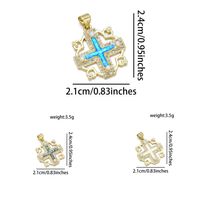 1 Piece 20*22MM 21 * 24mm 22*31mm Copper Pearl Zircon 18K Gold Plated Cross Polished Pendant main image 3