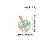 1 Piece 20*22MM 21 * 24mm 22*31mm Copper Pearl Zircon 18K Gold Plated Cross Polished Pendant sku image 1