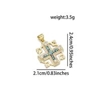 1 Piece 20*22MM 21 * 24mm 22*31mm Copper Pearl Zircon 18K Gold Plated Cross Polished Pendant sku image 2