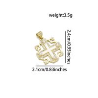 1 Piece 20*22MM 21 * 24mm 22*31mm Copper Pearl Zircon 18K Gold Plated Cross Polished Pendant sku image 3