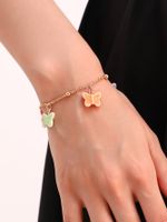 Casual Beach Simple Style Heart Shape Butterfly Shell Alloy Chain Hollow Out Women's Bracelets main image 3