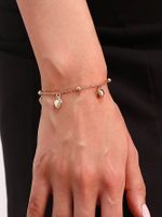 Casual Beach Simple Style Heart Shape Butterfly Shell Alloy Chain Hollow Out Women's Bracelets main image 4