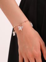 Casual Beach Simple Style Heart Shape Butterfly Shell Alloy Chain Hollow Out Women's Bracelets main image 6