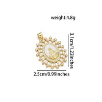 1 Piece 23*29mm 25*31mm Copper Pearl Zircon 18K Gold Plated Human Oval Polished Pendant sku image 8