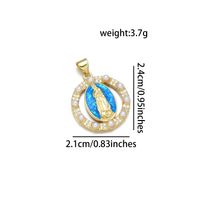 1 Piece 23*29mm 25*31mm Copper Pearl Zircon 18K Gold Plated Human Oval Polished Pendant sku image 1