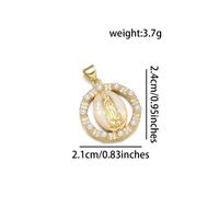 1 Piece 23*29mm 25*31mm Copper Pearl Zircon 18K Gold Plated Human Oval Polished Pendant sku image 2