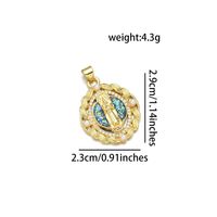 1 Piece 23*29mm 25*31mm Copper Pearl Zircon 18K Gold Plated Human Oval Polished Pendant sku image 3