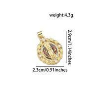 1 Pièce 23*29mm 25*31mm Le Cuivre Perle Zircon Plaqué Or 18K Humain Ovale Brillant Pendentif sku image 4